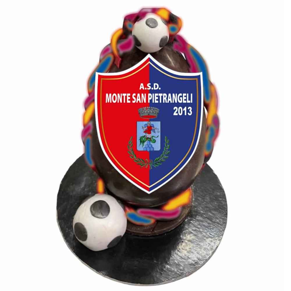 Uovo di Pasqua Artigianale personalizzato con il logo della tua squadra da oltre 1,3kg