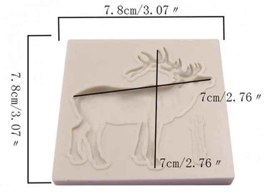 Grande Renna di Natale. Christmas Deer Shape Silicone Mold. Stampo silicone