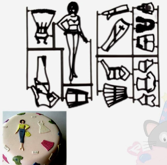 Fashion Clothing and Lingerie Stamp Set. Set of 14 Patchwork Cutter Stamps.