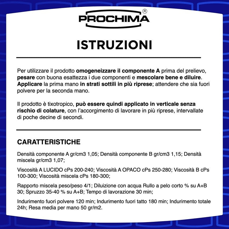 Lucidante trasparente. Finish Ea W 500Gr A+B Prochima - WORLD PRODUCTS SHOP
