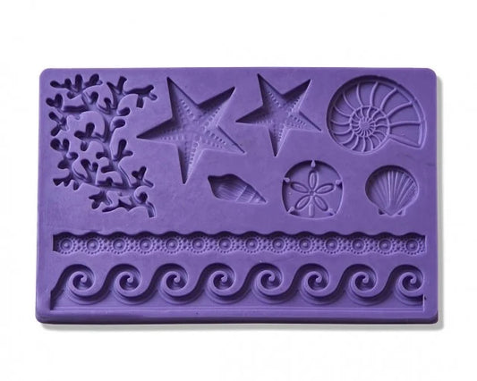 Mare Conchiglie Onde e Corallo.Stampo in silicone.