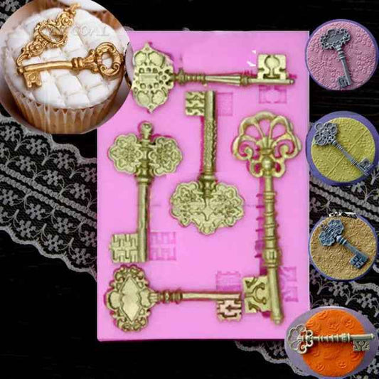 Chiave Vintage decorata. Stampo in Silicone