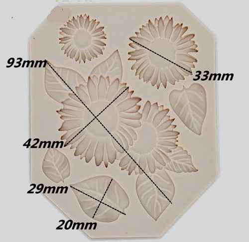 Margherita con foglie. Stampo Fiori in silicone