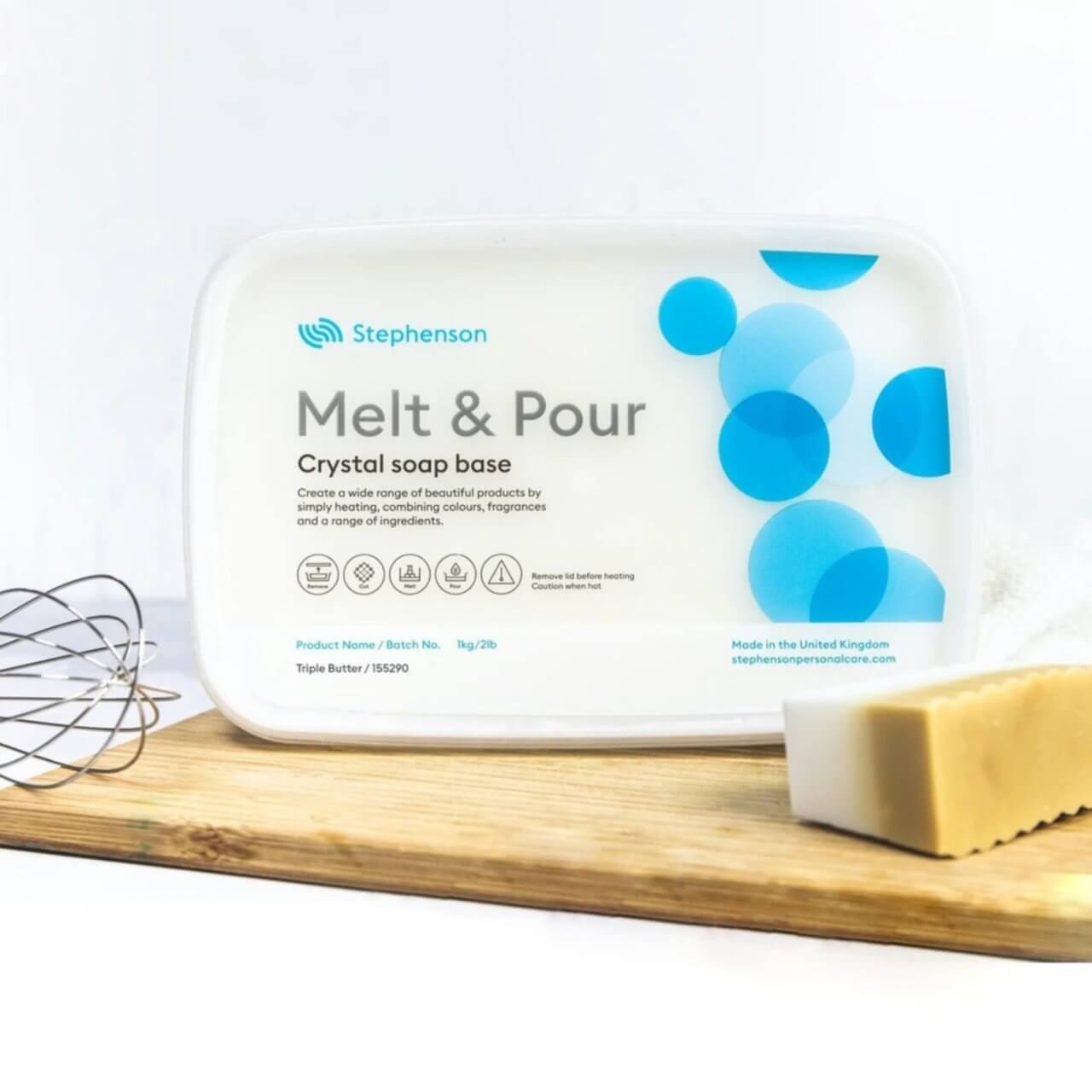 Triple Butter White Soap. Shea, Cocoa, and Mango. 1 kg. Melt-and-Pour Base.