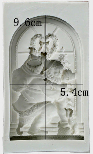 Grande Babbo Natale con sacco regali e Bambino. Santa Claus Window Silicone Mold. Stampo silicone - WORLD PRODUCTS SHOP