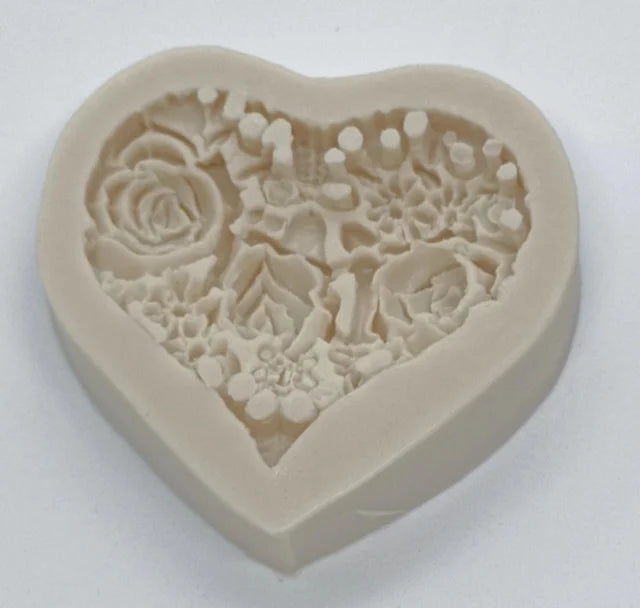 Cuore con mazzo di Rose. Stampo in silicone - WORLD PRODUCTS SHOP