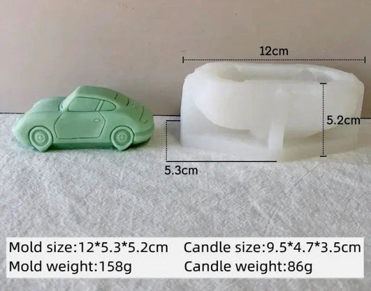 Porsche Vintage Auto di 9.5 cm. Stampo in silicone anche per Candele - WORLD PRODUCTS SHOP
