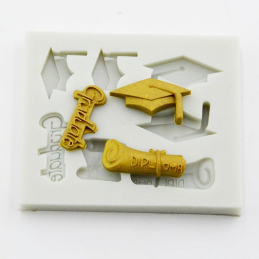 Graduation. Silicone mold with 7 designs.