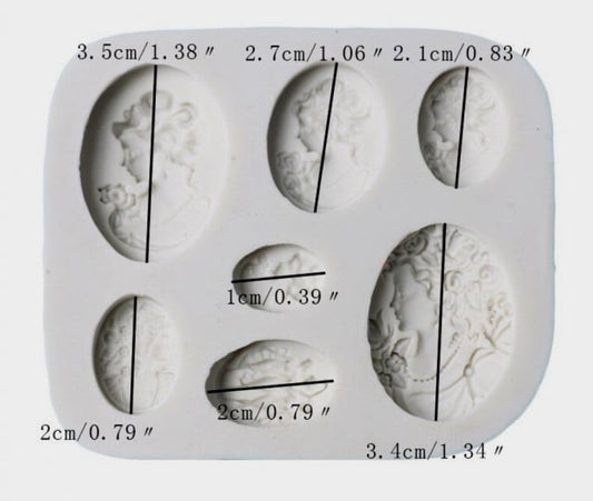 Women's Face Frame Tiara. Silicone mold with 7 designs.