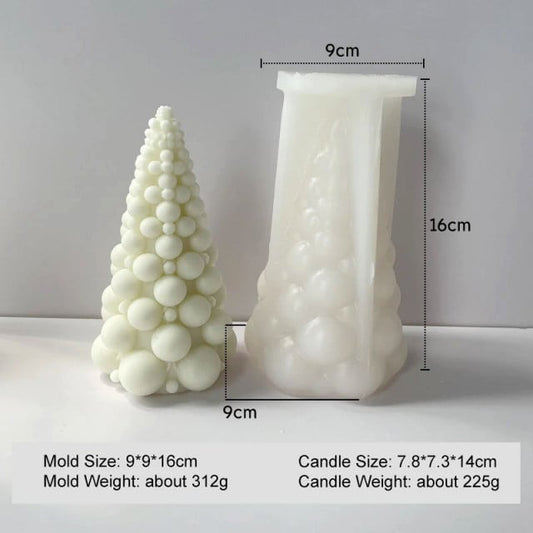 Albero di Natale a Bolle di 14 cm. Stampo in silicone per Candele e Saponi