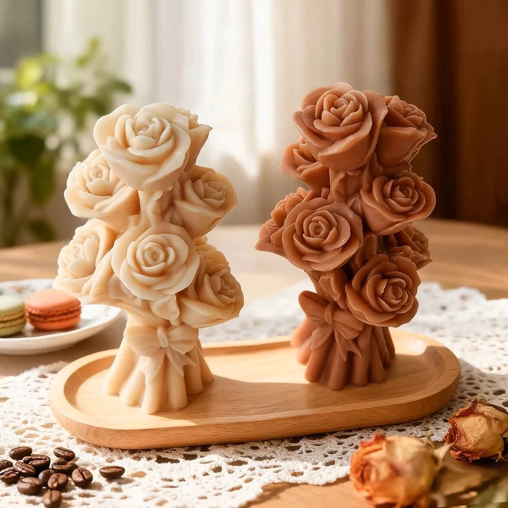 Large 12cm Rose Bud Silicone Mold, Also for Candles 
