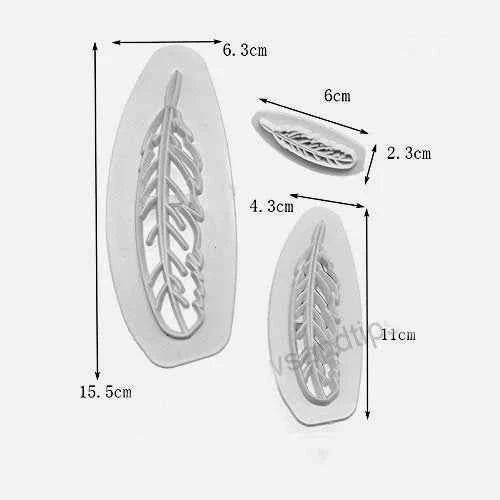 Piume. Set di 3 Stampi Tagliapasta