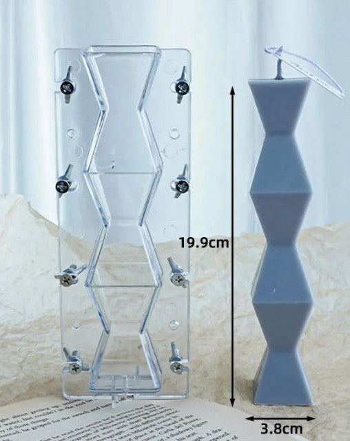 Grande Colonna Stilizzata Geometrica di 19.9 cm. Stampo anche per Candele - WORLD PRODUCTS SHOP