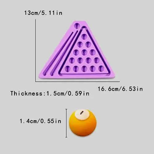 Biliardo con Triangolo Palle numerate. Grande Stampo in silicone