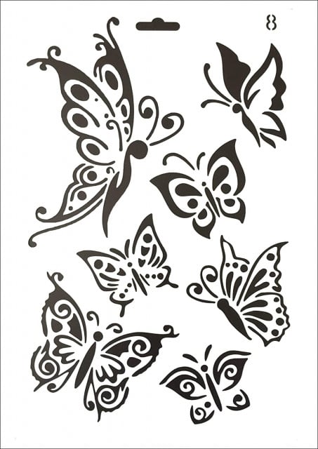 Stencil di 7 Farfalle. Per tutte le decorazioni