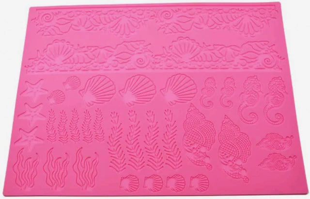 Large silicone mat with 26 Forest leaves. 32 x 32 cm mold. Bosco Natura line.