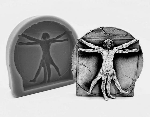 Leonardo Da Vinci's Vitruvian Man. Silicone mold.
