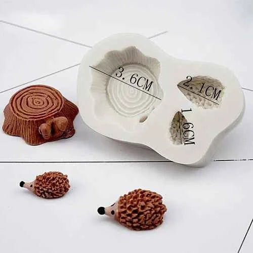 Tronco legno albero e Porcospino. Stampo in silicone