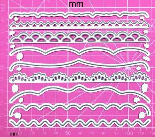 Cornice. Centrino Ovali. 6 Fustelle sottili metalliche per Scrapbooking