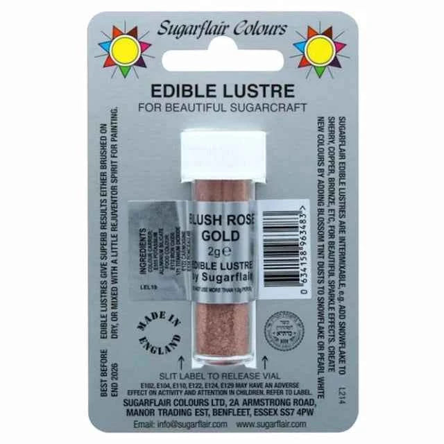 Oro Rosa Acceso Perlescente. Colorante concentrato in polvere. Lustre Rose Gold. Sugarflair