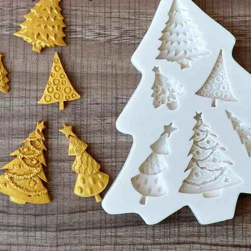 Albero di Natale. Stampo silicone con 6 Alberi