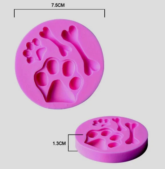 Zampe e Osso Cane in 3/D. Stampo in Silicone