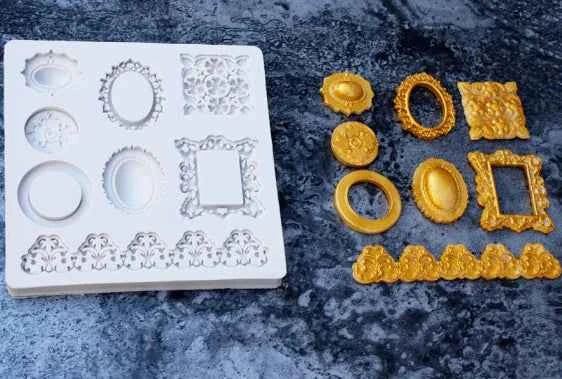 Grande Cornice venature in legno. Fantastico Stampo in silicone in alta definizione