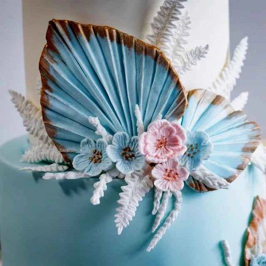 Grande Foglia di Palma di 19 cm. Spettacolare stampo con 2 Palme in alta risoluzione in silicone