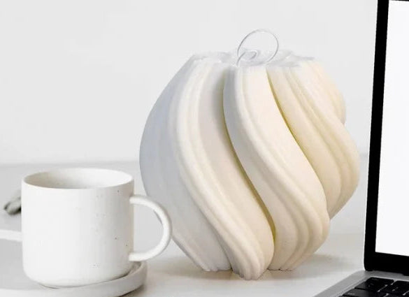 Vaso Artistico a Spirale di 7.3 cm. Stampo in silicone per Candele e Saponi