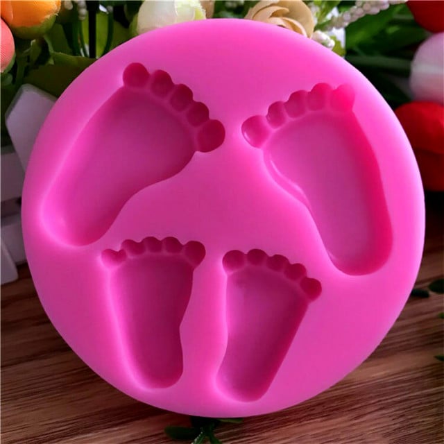 Baby Feet in 2 Sizes. Silicone Mold.