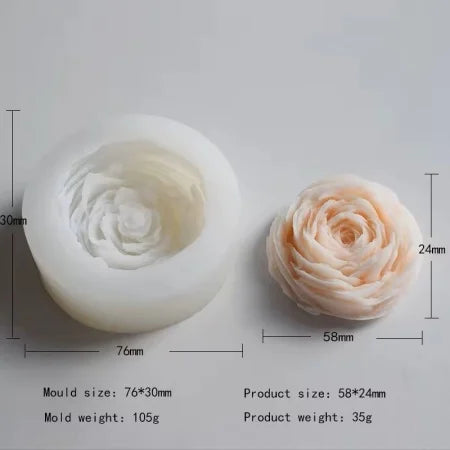 Large 12cm Rose Bud Silicone Mold, Also for Candles 