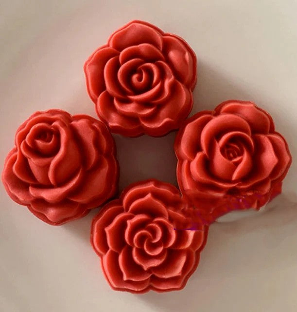 4 Bellissime Rose. Fantastico stampo Mooncake. Set di 4 forme
