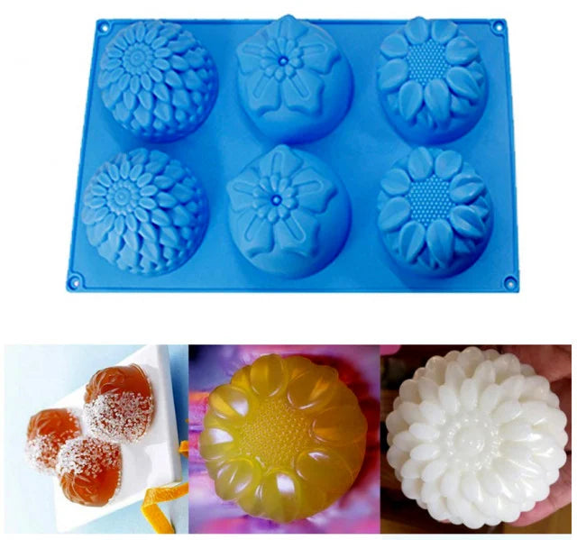Fiori. Grande stampo in silicone con 6 forme - WORLD PRODUCTS SHOP