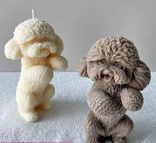 Cagnolino in piedi di 13.4 x 8.5 x 8.3 cm. Stampo Cane in silicone anche per Candele - WORLD PRODUCTS SHOP