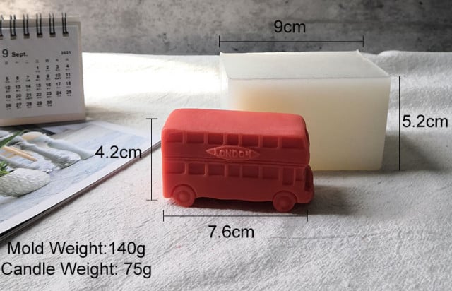 Bus Londra 2 Piani Vintage Autobus di 7.6 cm. Stampo in silicone anche per Candele - WORLD PRODUCTS SHOP