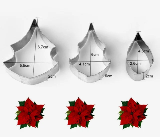 Stella di Natale. Set di 3 Stampi in metallo