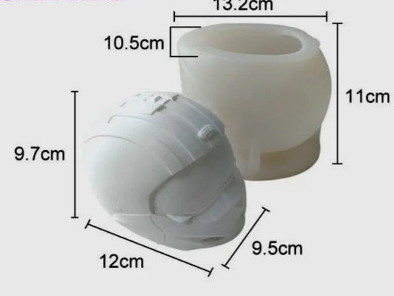 Novità! Grande Casco Racing di 12 x 9.7 cm. Stampo in silicone anche per Candele - WORLD PRODUCTS SHOP