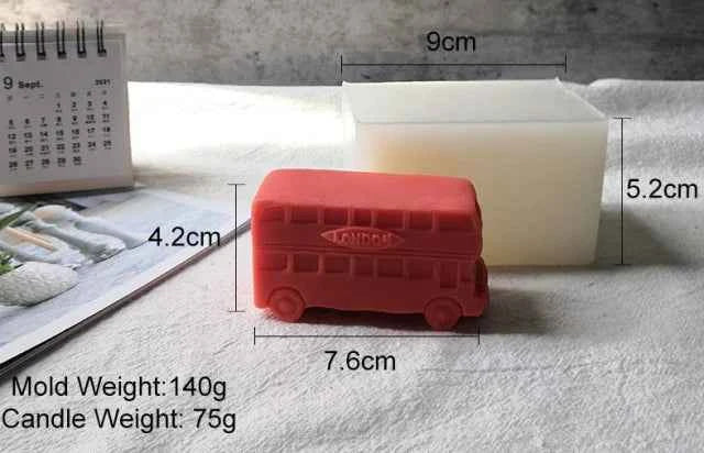 Bus Londra 2 Piani Vintage Autobus di 7.6 cm. Stampo in silicone anche per Candele