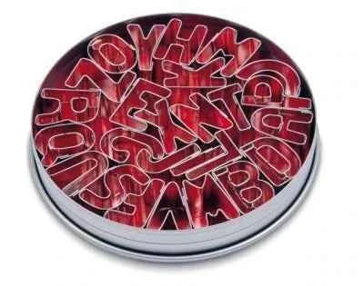 Set Lettere Alfabeto. Stampi incisione Tagliapasta in metallo.