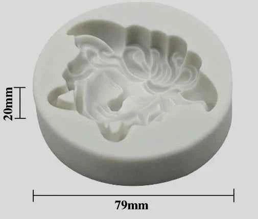 Medusa. Griffe Versace. Stampo di 7 x 6 cm in silicone