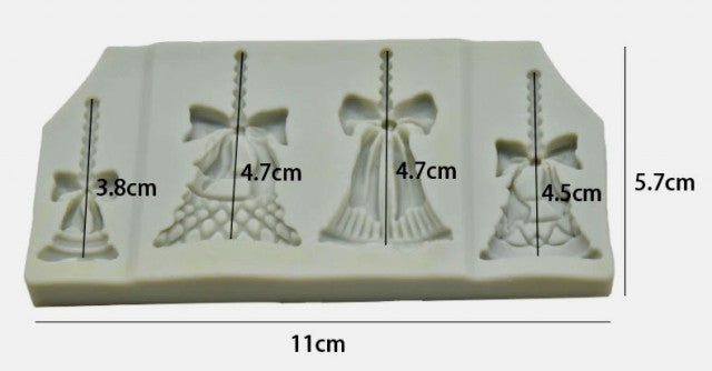 4 Campanelle di Natale. Christmas bell Mold. Stampo silicone - WORLD PRODUCTS SHOP