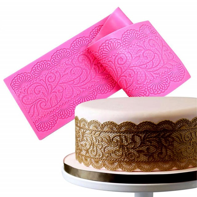 Bordo Pizzo. Grande Stampo in silicone. Flower Wedding Cake Silicone Beautiful Flower Lace