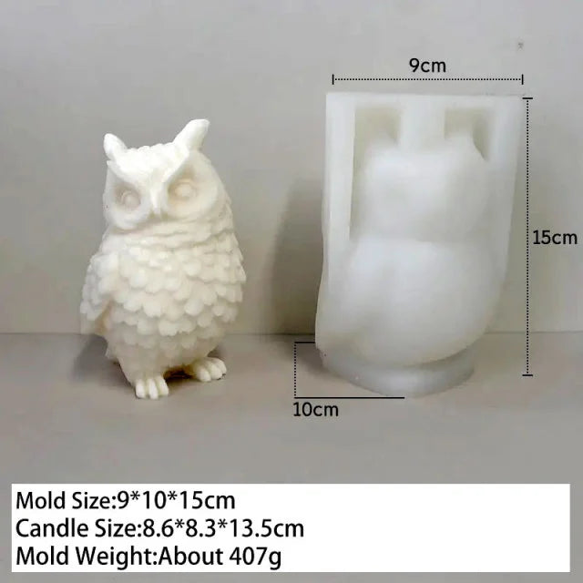 Gufo di 13.5 cm. Stampo in silicone anche per Candele - WORLD PRODUCTS SHOP