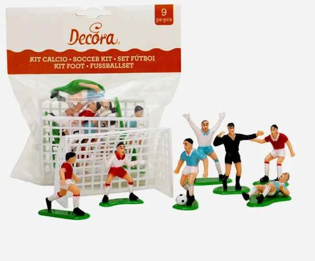 Set Calcio di 7 Calciatori con 2 Porte e Arbitro. Decora
