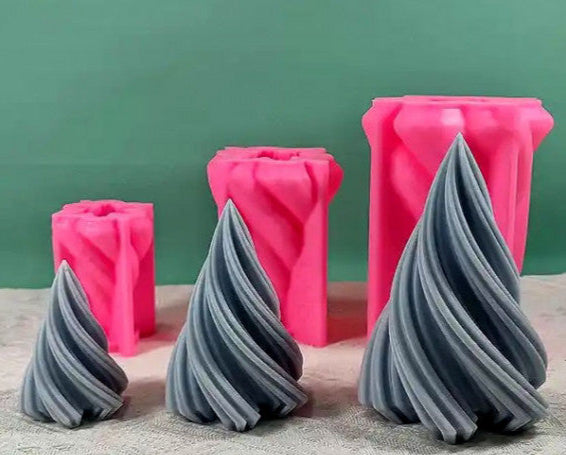 Grande Albero di Natale a Spirale in 3 dimensioni. Stampo in silicone anche per Candele - WORLD PRODUCTS SHOP