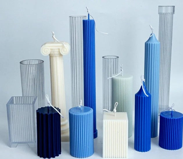 Colonne Vasi Bicchieri e Capitello. Set di 9 Stampi in Acrilico Trasparente anche per Candele - WORLD PRODUCTS SHOP