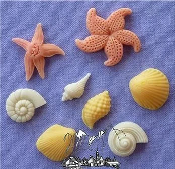Conchiglie, Paguri e Stelle Marine. Stampo in silicone. Mare