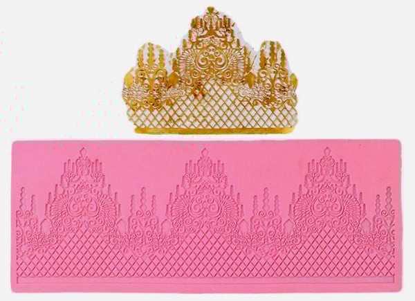 Elegante Bordo Pizzo. Grande Stampo in silicone di 33 cm