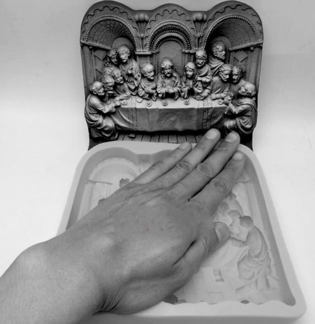 Stunning fresco of Jesus' Last Supper. Easter. Large silicone mold.