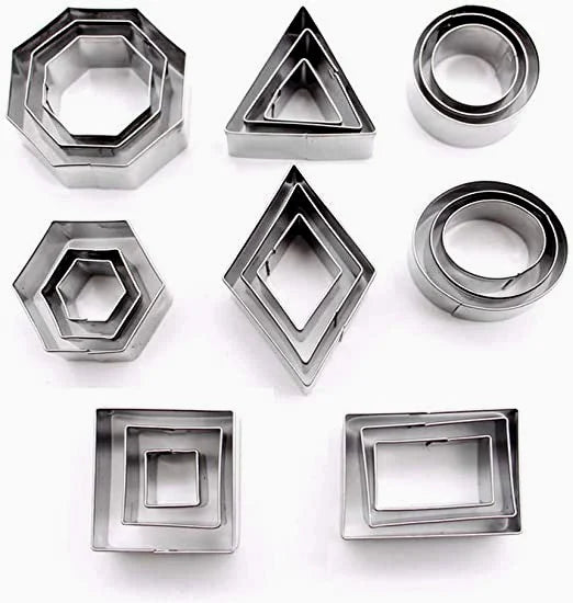 Set A di 24 Stampi Geometrici in metallo